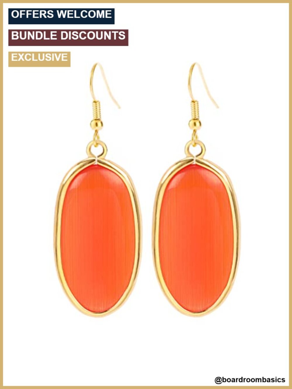 Crystal Stone Drop Dangle Earrings 14K Gold Plated